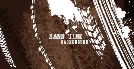 Tire Poster Sand Background - obrazy, fototapety, plakaty
