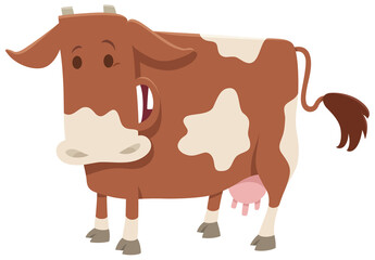 happy spotted milk cow farm animal character