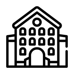castle main building line icon vector illustration