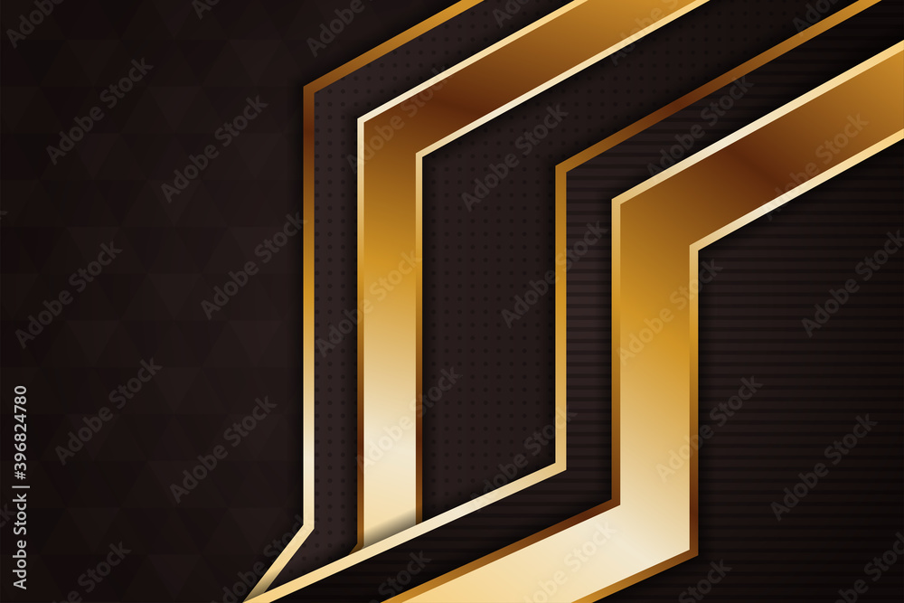 Poster abstract geometric background use combination brown and gold gradient colors. transparency of dot, h