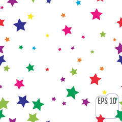 Seamless Pattern with Colorful Stars.