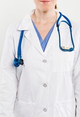 Doctor Standing With Stethoscope Around Neck