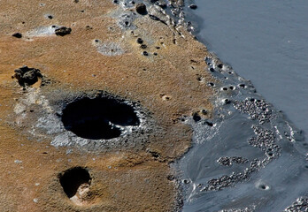 background, boiling mud