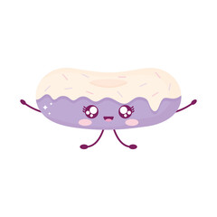 donut of purple color kawaii food style