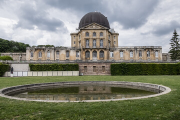 Picturesque Orangery (L'Orangerie de Meudon, XVII century) in Meudon. The Orangery - remain of the former old castle of Meudon. Meudon is a municipality in the southwestern suburbs of Paris, France.