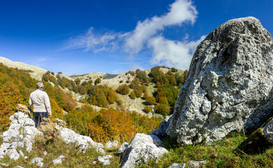 landscape of matese mountains on Apennines in italy