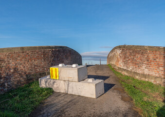 Concrete Blocks on closed road