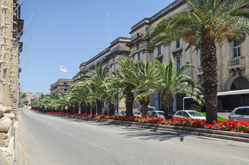 Neat and tidy street of Valletta, Malta