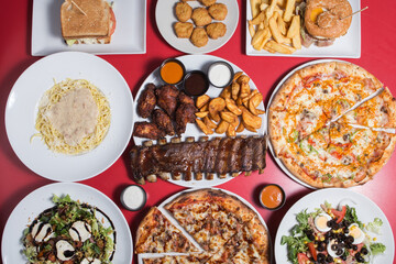 Set of mediterranean food