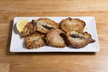 Zarajos to eat, traditional food from Cuenca, Spain