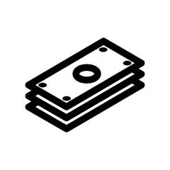 Outline icon. Cash emblem. Vector illustration