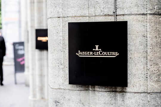 ZURICH/SWITZERLAND - AUGUST 13, 2019: Jaeger-LeCoultre logo on the showroom