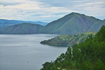 lake and mountains
