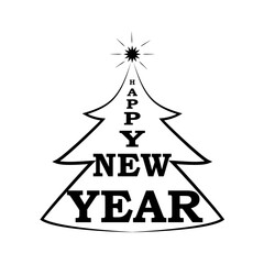 Silhouette design black spruce on white background