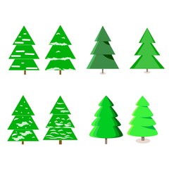 Silhouette design green spruce on white background