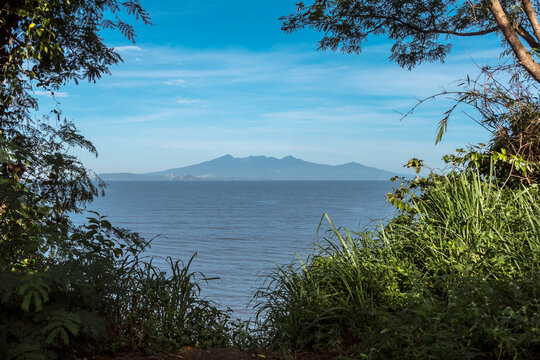 Mount Mariveles in Bataan as seen from a cliff side in Ternate, Cavite, Philippines. A beautiful early morning scenery.