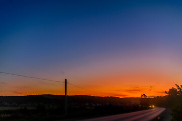 Fototapeta na wymiar sunset over the road