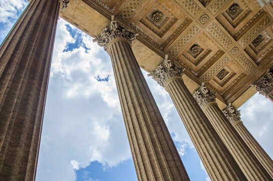 Antique columns of the Massimo theater in Palermo, Italy