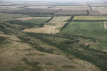 Obraz premium Airport Platov,built for the FIFA World Cup 2018.View of the surrounding villages of the airport from an airplane