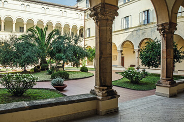 Fototapeta premium Courtyard of the cathedral in Savona, Italy