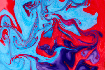 Abstract paint color background. Exoplanet cosmic sea pattern, paint stains. Marbleized effect. Background with abstract swirling paint effect. Liquid acrylic picture with flows and splashes. Mixed