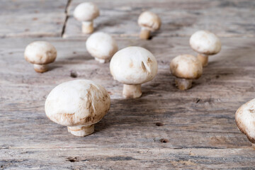 mushroom food over wooden table