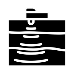 georadar scanning earth glyph icon vector illustration