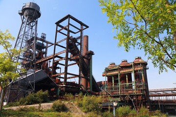 Fototapeta na wymiar Former steel mill in Germany