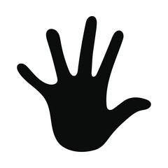 black silhouette with one hand and five fingers