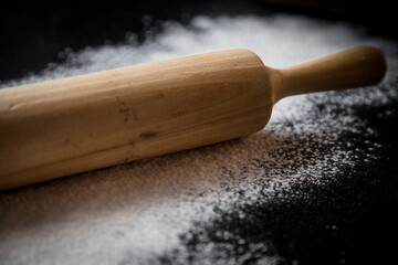 flour black background menu dough tree