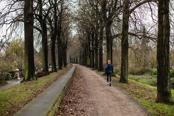 person running in German park