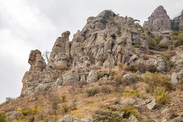 Demerdzhi Mountain in the Crimea. Natural monument "Valley of Ghosts"
