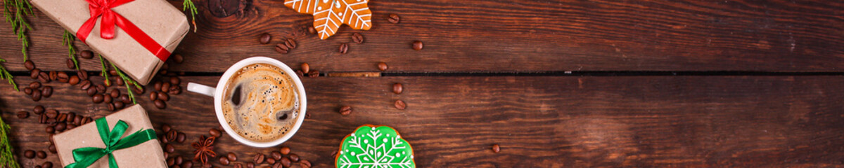 gingerbread cookies christmas sweet pastries dessert festive home baked cake treat holiday new year gift top view copy space food background rustic