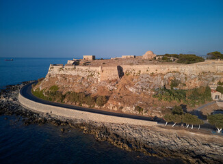 Fortezza Fortress in Rethymno, Greece. One of the most famous landmarks in Crete.