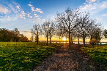 The way to the northern beach of the Cospudener Lake in Leipzig