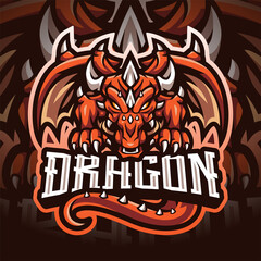 Dragon esport mascot logo design