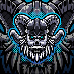 Viking skull esport mascot logo © Logitex
