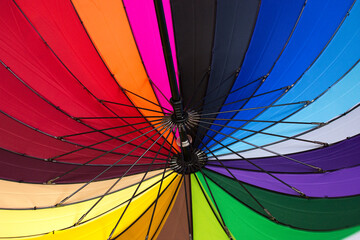 Multicolored umbrella dome from the rain. Abstract color background
