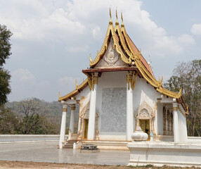Fototapeta premium Kanchanaburi,Thailand- February 19,2018: Temple Wat Trai Rattanaram