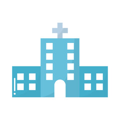 Naklejka premium hospital of a blue color with a cross in the top