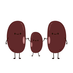 Kidney bean character. Kidney bean on white background.