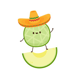 Melon character design. melon on white background. wallpaper. symbol. logo design.