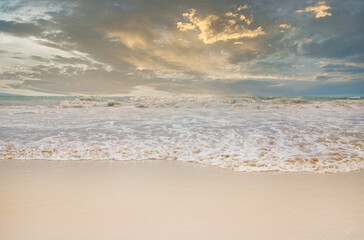 .storm on the ocean very beautiful waves at sunset © Elena