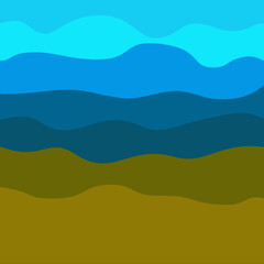 Abstract wavy background in two-tone yellow blue beach