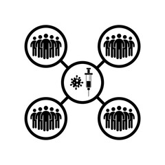 Mass Medical vaccination icon isolated on white background