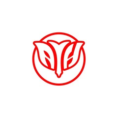 initial letter A H bow and arrow, modern minimalist design with circle decoration.