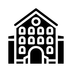 castle main building glyph icon vector illustration