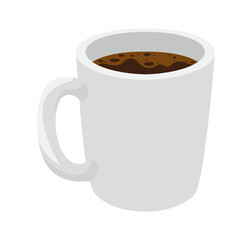 cup of dark coffee in white background