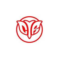 initial letter C R bow and arrow, modern minimalist design with circle decoration.