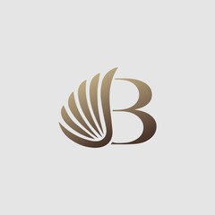 Letter B Logo Luxury wing. Trendy Design concept luxury wing and letter A for corporate, lawyer, notary, firm, automotive, community and more brand identity.